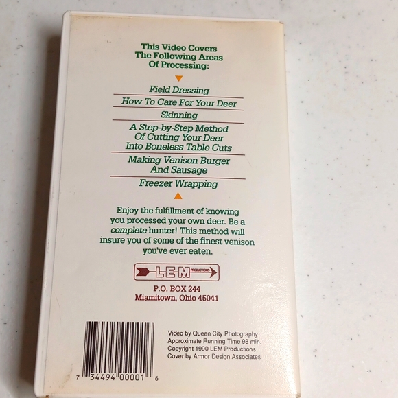 North American Hunt Club  VHS Deer Processing from Field to Table NIB - Picture 2 of 2